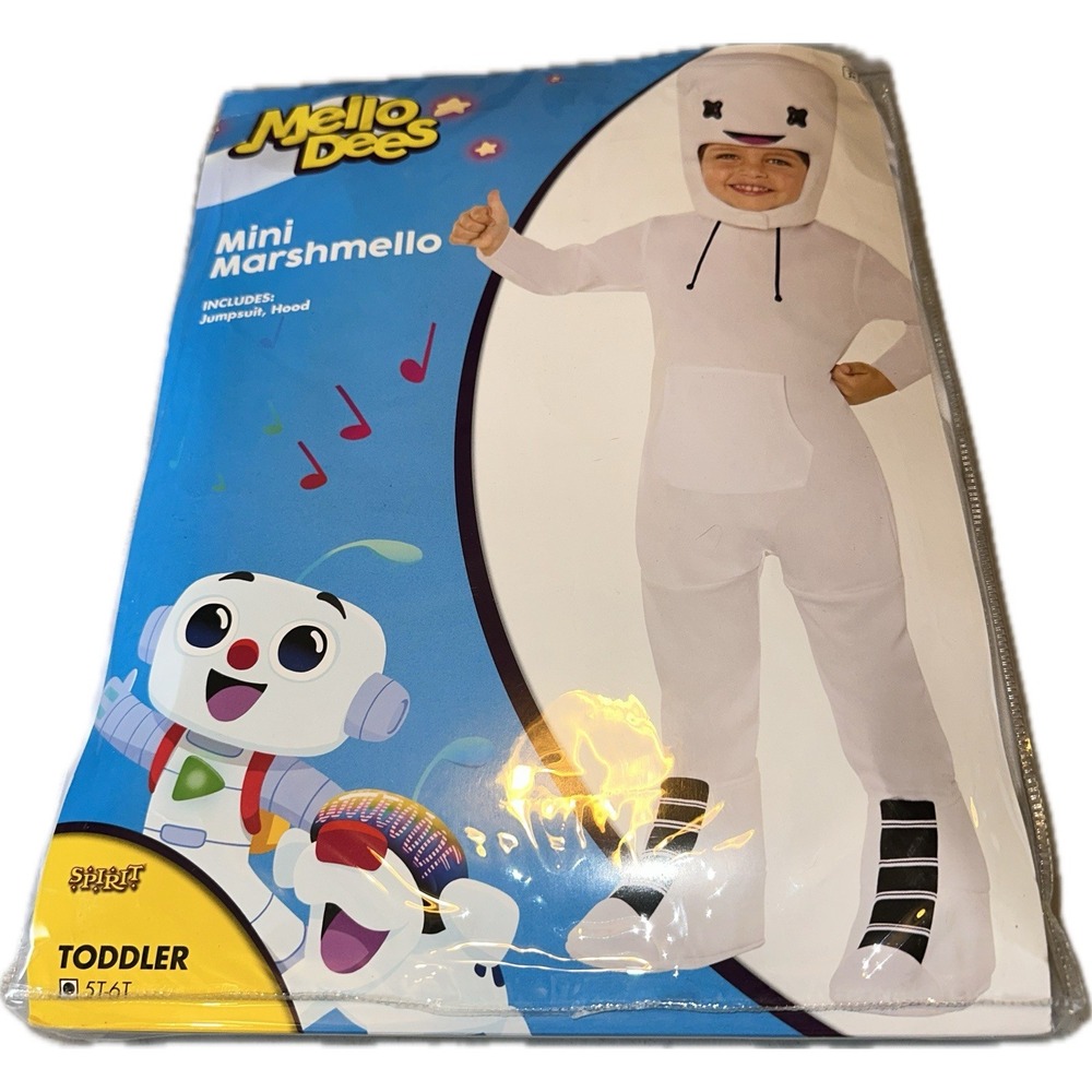 Spirit Halloween Toddler Marshmello Mellodees Costume Size 5T-6T